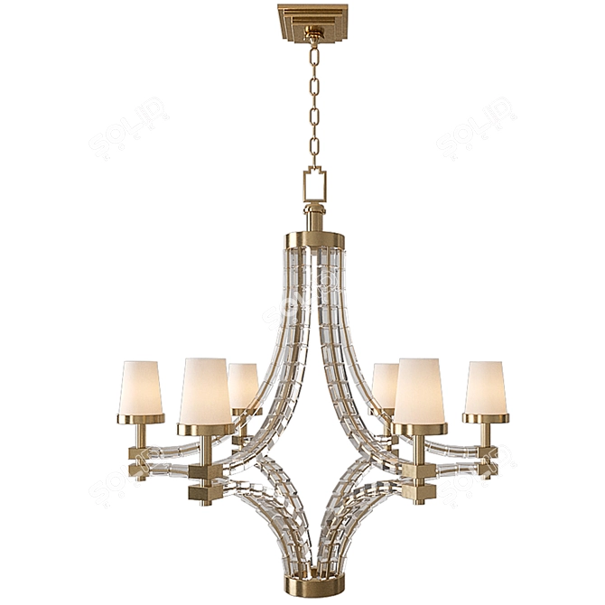 Elegant Crystal Cube Chandelier 3D model image 3