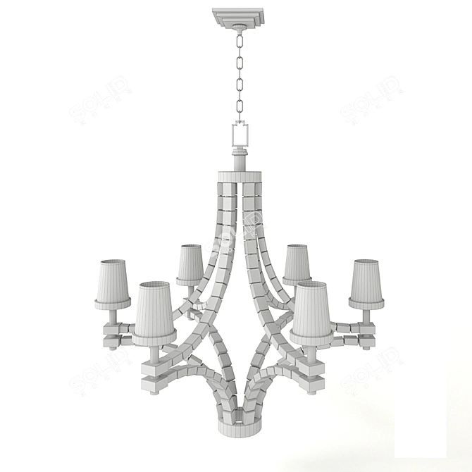 Elegant Crystal Cube Chandelier 3D model image 4