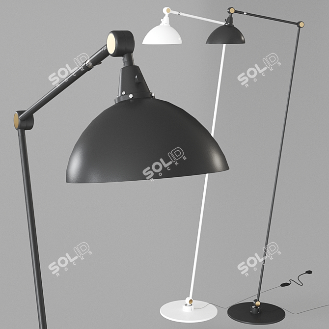 Midgard Modular TYP 556 Floor Lamp: Sleek German Design 3D model image 1