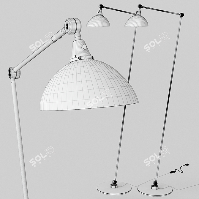 Midgard Modular TYP 556 Floor Lamp: Sleek German Design 3D model image 2