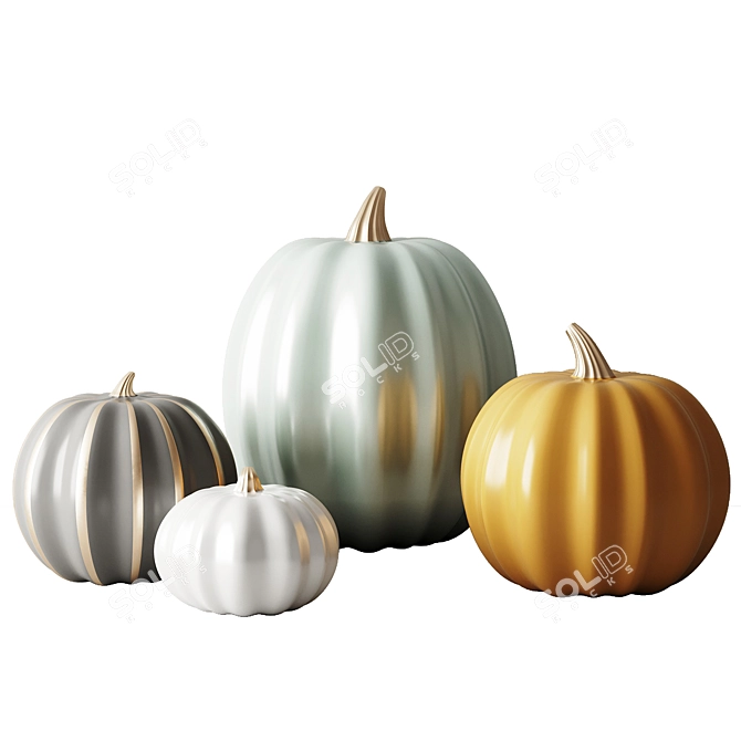 Autumn Harvest Pumpkin Set 3D model image 1