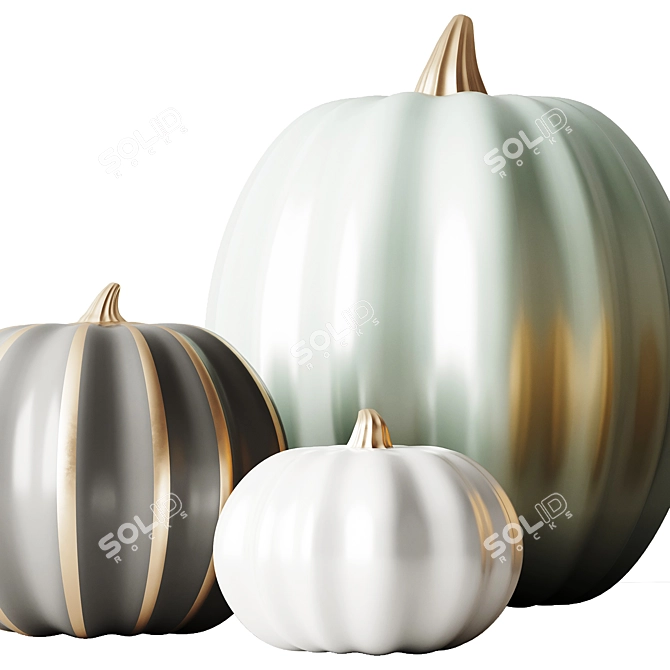 Autumn Harvest Pumpkin Set 3D model image 2