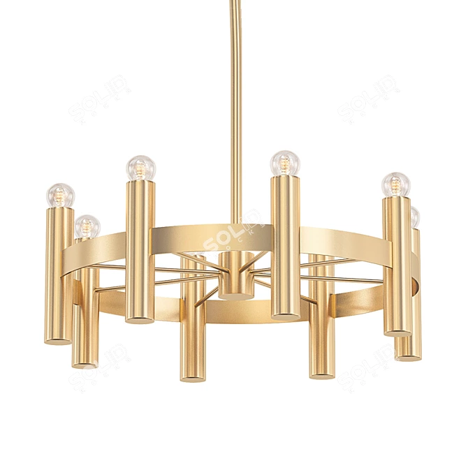 Glamorous Nash Round Chandelier 3D model image 1