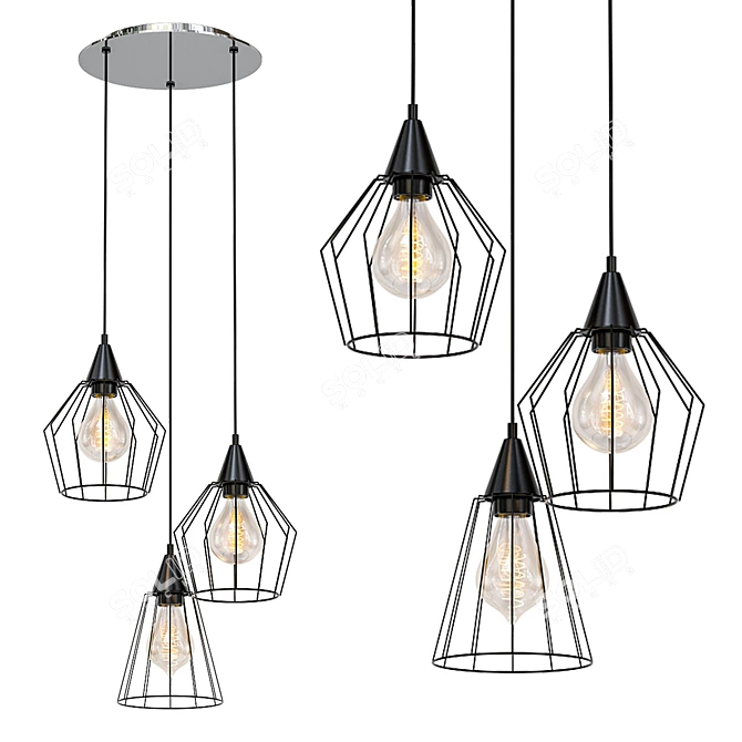 Elegant NB LIGHT Chandelier 3D model image 1