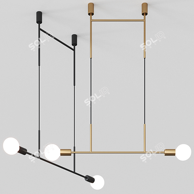 Sleek Step LED Ceiling Lamp 3D model image 1