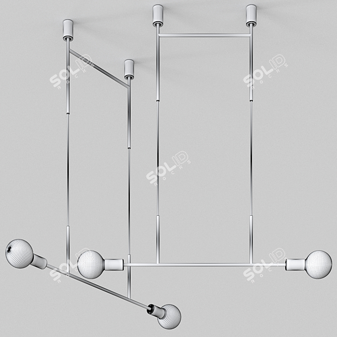 Sleek Step LED Ceiling Lamp 3D model image 2