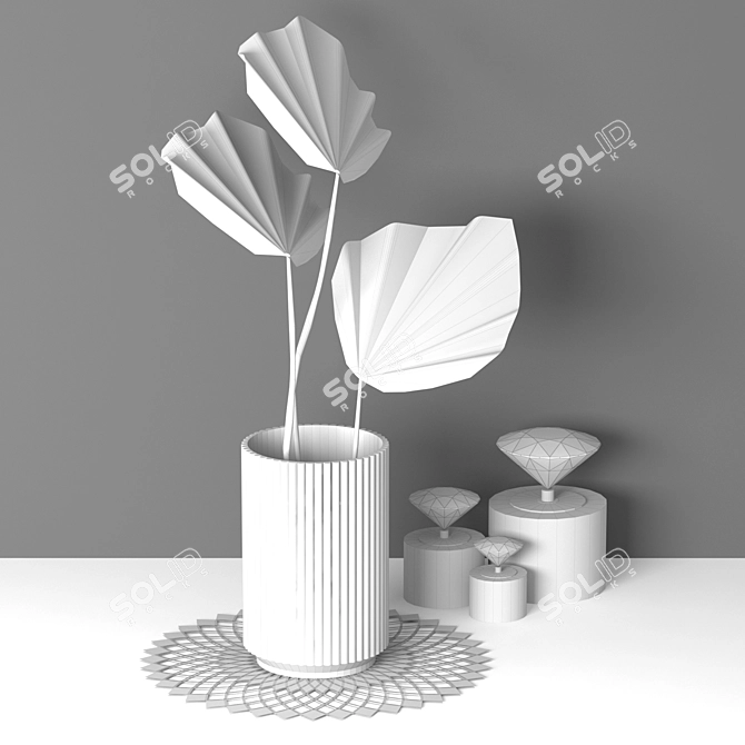 Elegant Decor Set 002 3D model image 4