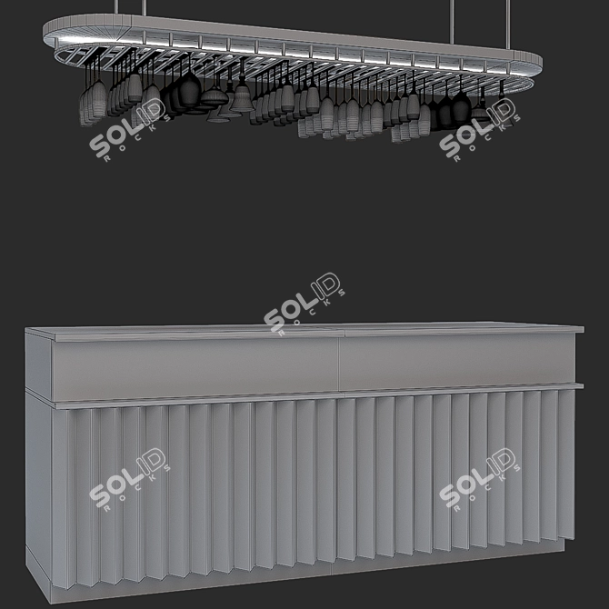 Sleek and Stylish Bar Counter 3D model image 6