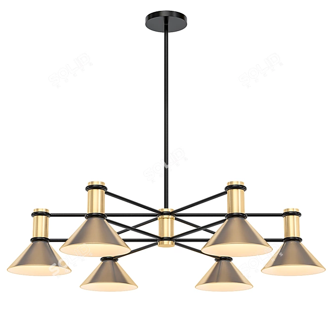 Elegant Rustic Laramie Chandelier 3D model image 1