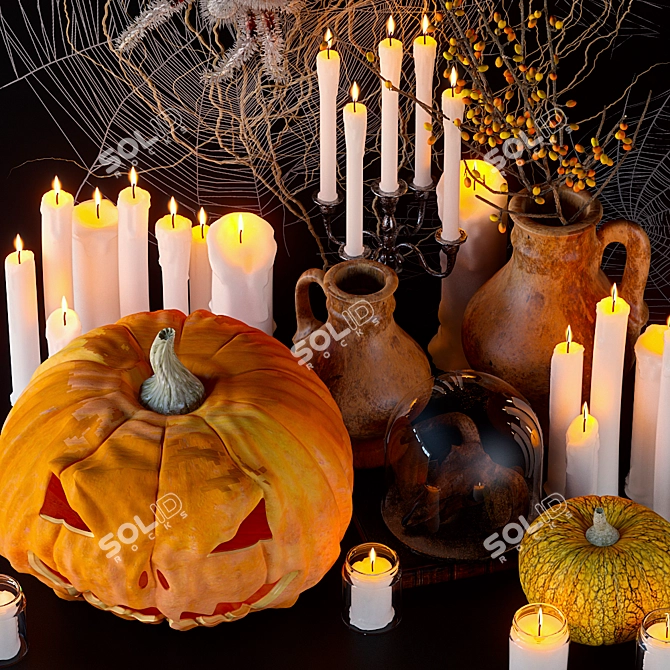 Spooky Halloween Decor Set 3D model image 3