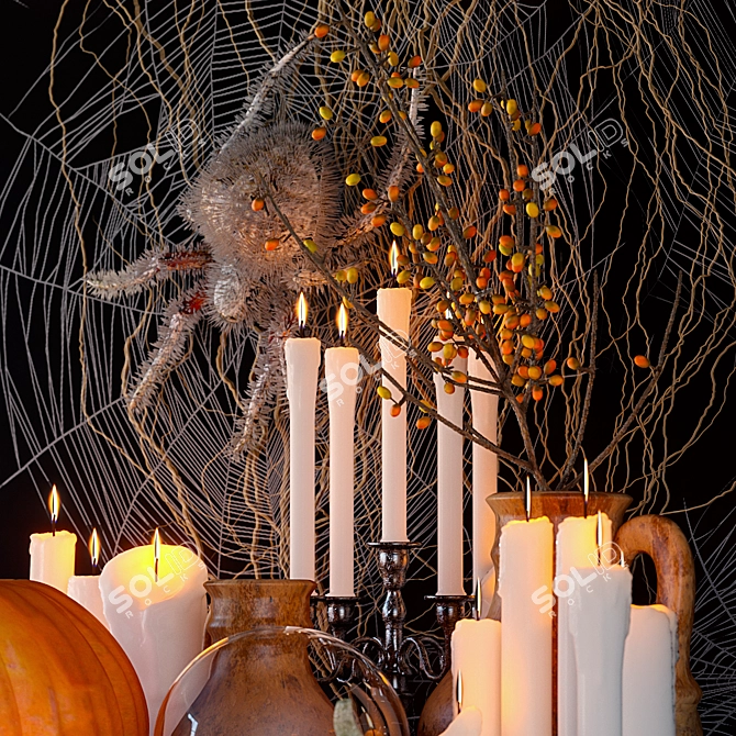 Spooky Halloween Decor Set 3D model image 4