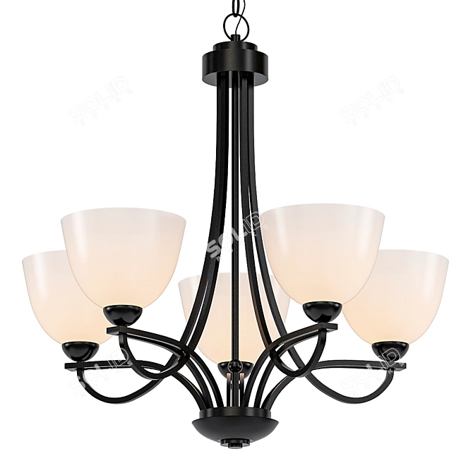 Opulent Italian Bronze Chandelier 3D model image 1