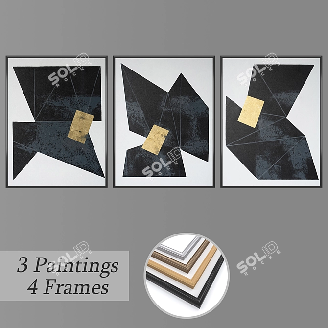 Versatile Set of Wall Paintings 3D model image 1