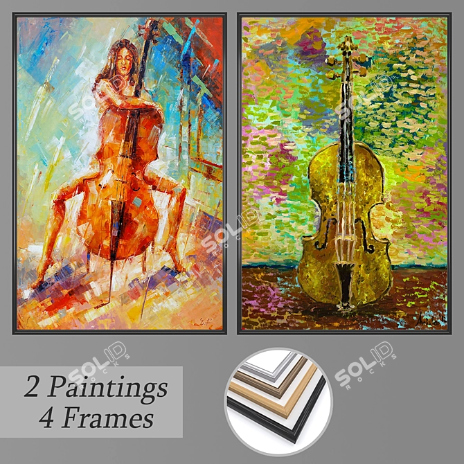 Elegant Wall Art Set 3D model image 1