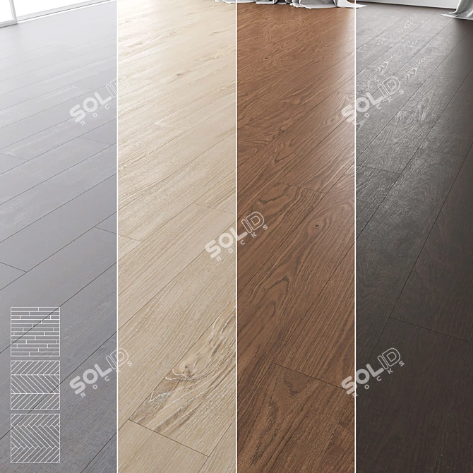 Premium Wood Floor Set - Variety of Styles 3D model image 1