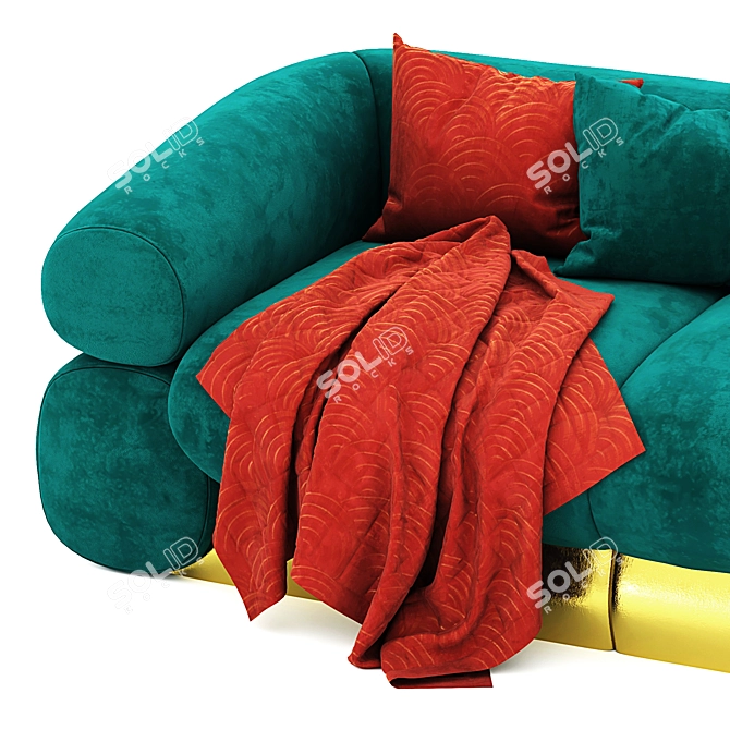 Velvet Opulence Modular Sofa 3D model image 4