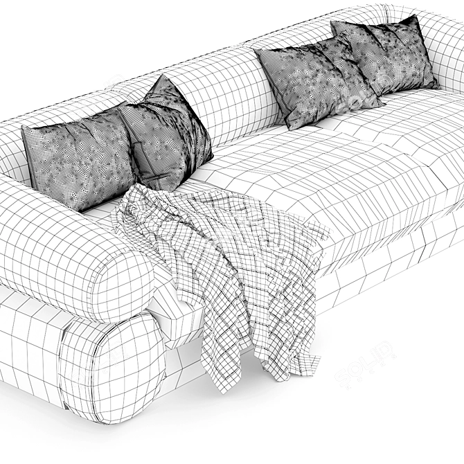 Velvet Opulence Modular Sofa 3D model image 2