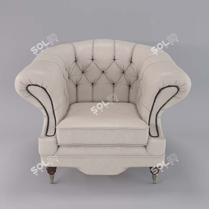 Classic KOH-I-NOOR Armchair in Oregon Eco Leather 3D model image 1