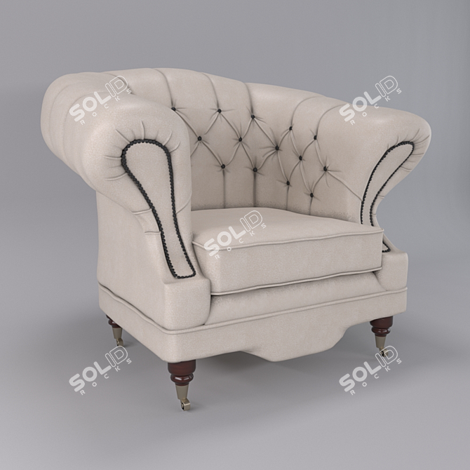 Classic KOH-I-NOOR Armchair in Oregon Eco Leather 3D model image 2