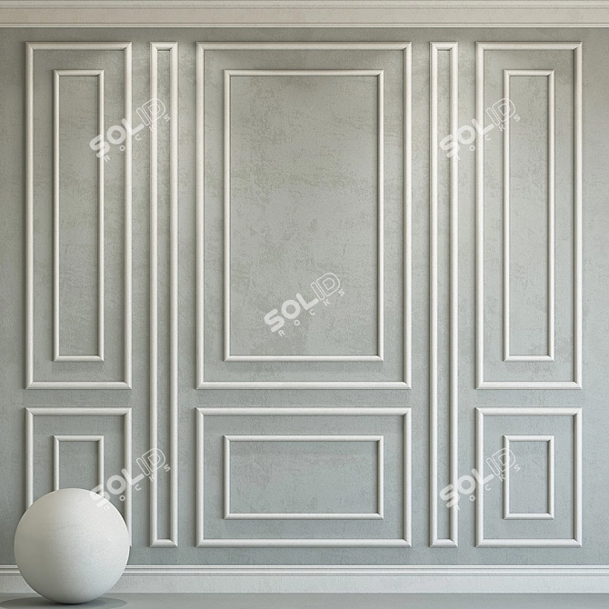 Elegant Plaster with Molding 3D model image 1