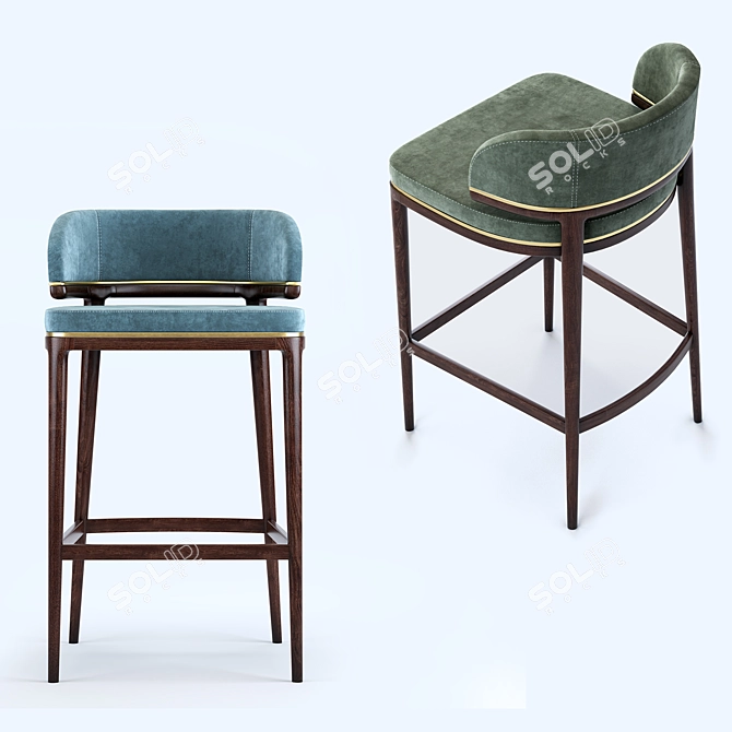 Aster Grange Bar Stool: Sleek and Stylish Seating 3D model image 3
