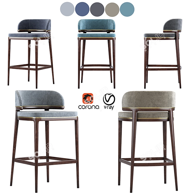 Aster Grange Bar Stool: Sleek and Stylish Seating 3D model image 14