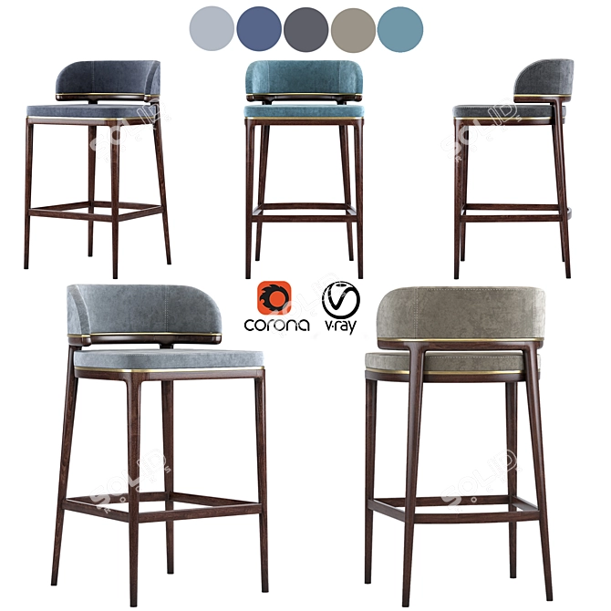 Aster Grange Bar Stool: Sleek and Stylish Seating 3D model image 19