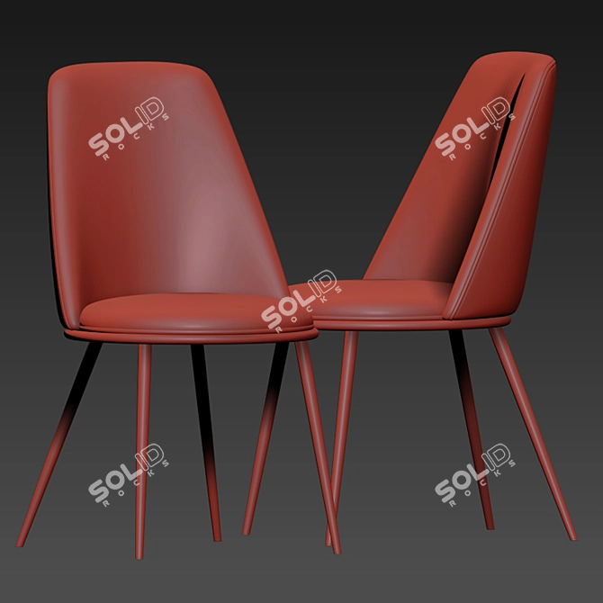 Lush Green Velvet Dining Chair 3D model image 3