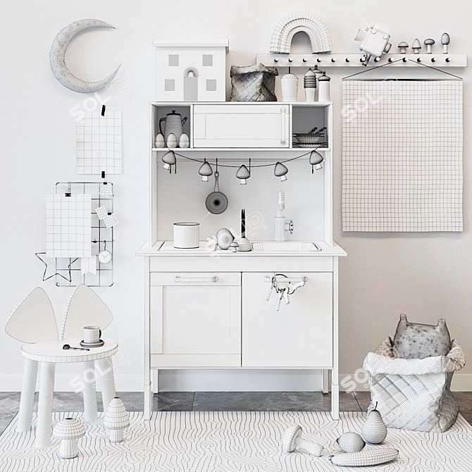 IKEA DUKTIG Children's Kitchen Set 3D model image 4
