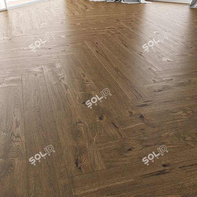 Premium Wood Floor Set 3D model image 4