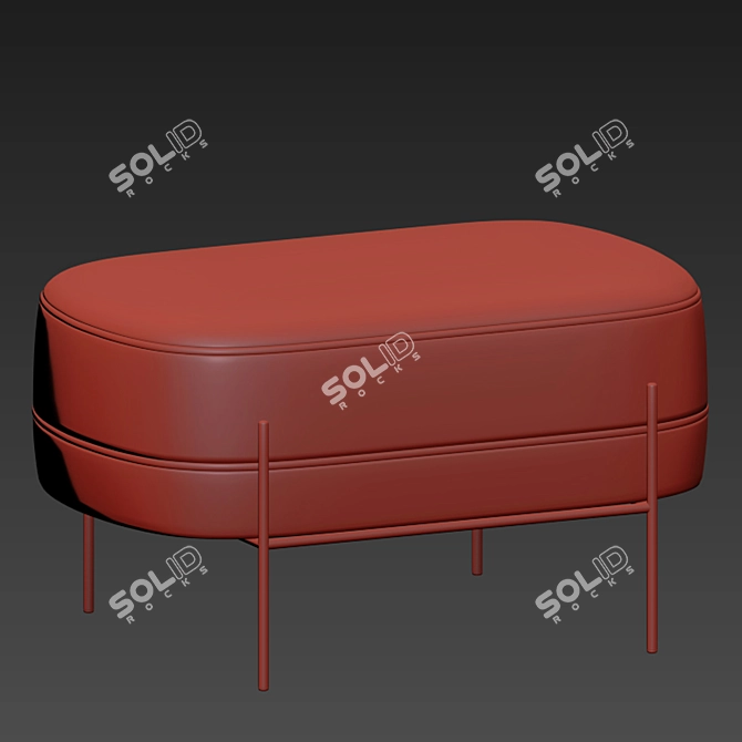 Elegant Hubsch Pouf for Superior Comfort 3D model image 2