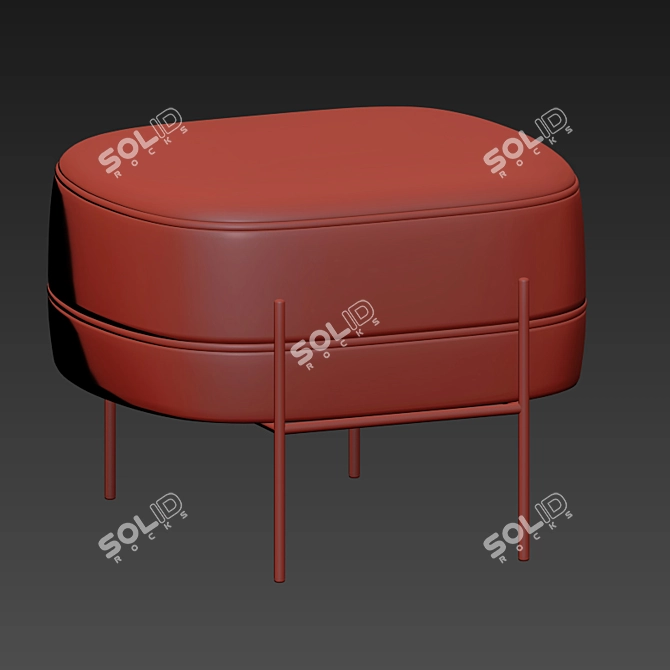 Elegant Hubsch Pouf for Superior Comfort 3D model image 3