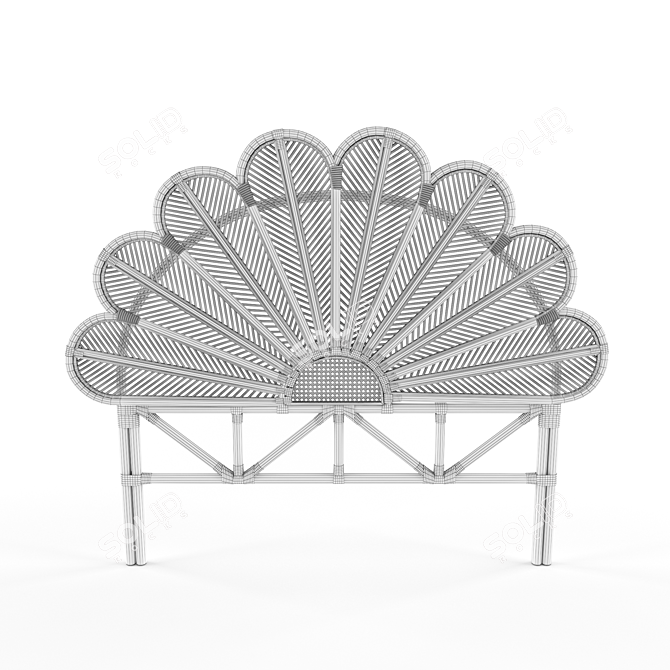 Petal Rattan Headboard: Elegant and Timeless 3D model image 2