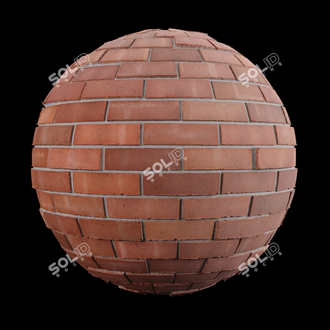 Vibrant Red Brick Tiles - High-Quality Texture 3D model image 2