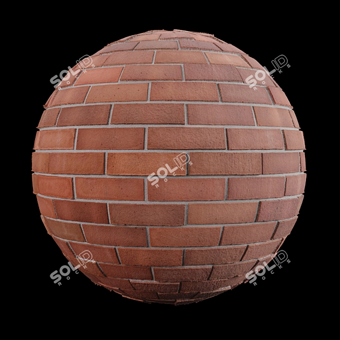 Vibrant Red Brick Tiles - High-Quality Texture 3D model image 3