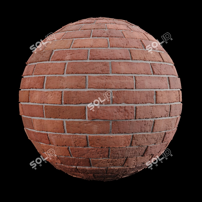 Vibrant Red Brick Tiles - High-Quality Texture 3D model image 4