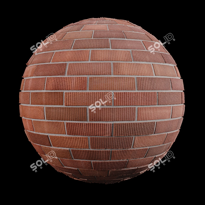 Vibrant Red Brick Tiles - High-Quality Texture 3D model image 5