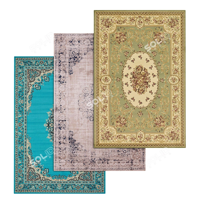 High-Quality Carpets Set: 3D Textured Variants 3D model image 1