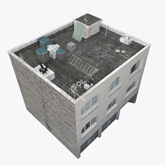 Realistic Low Poly Building Model 3D model image 3