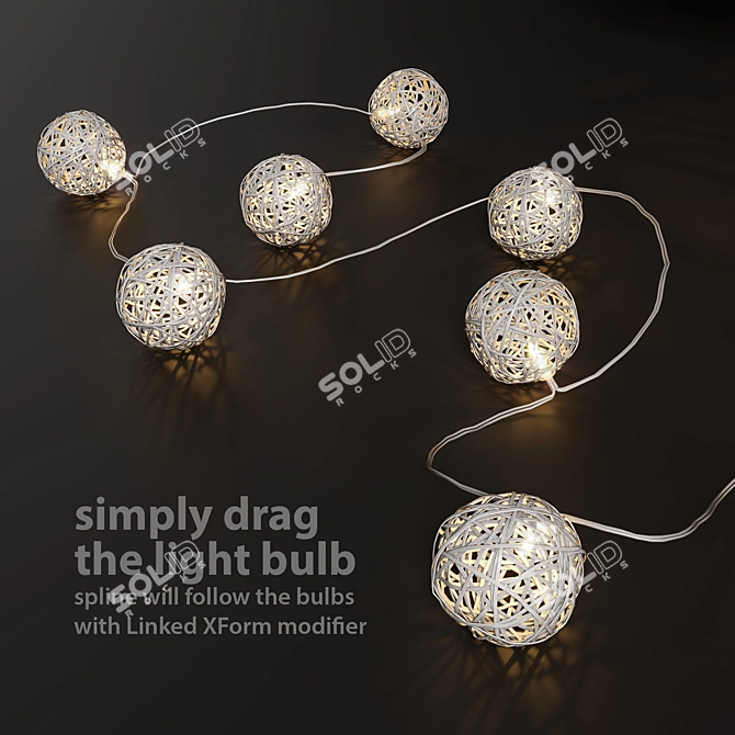 Adjustable Garland Lights Set 3: Versatile Indoor & Outdoor Decoration 3D model image 2