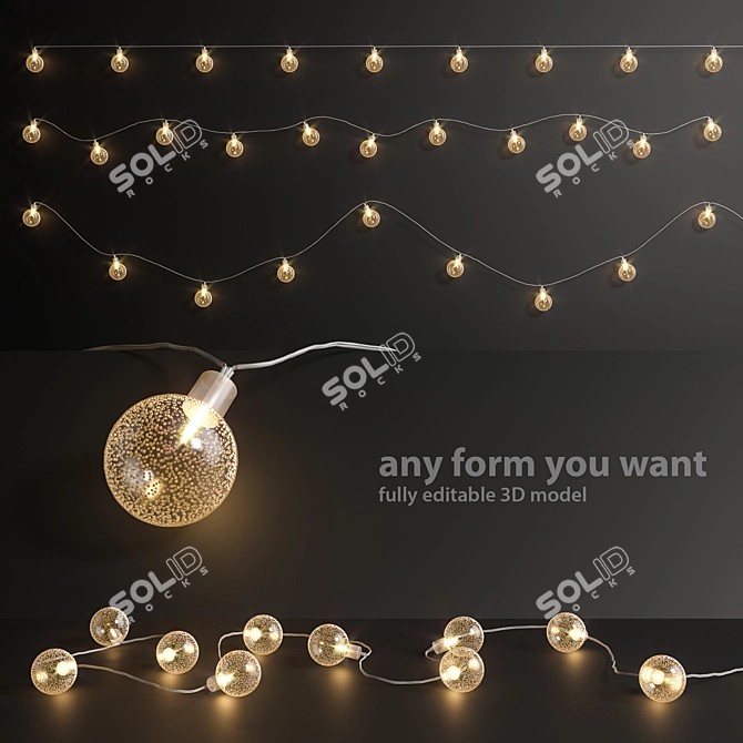 Versatile Garland Lights for All Occasions 3D model image 1