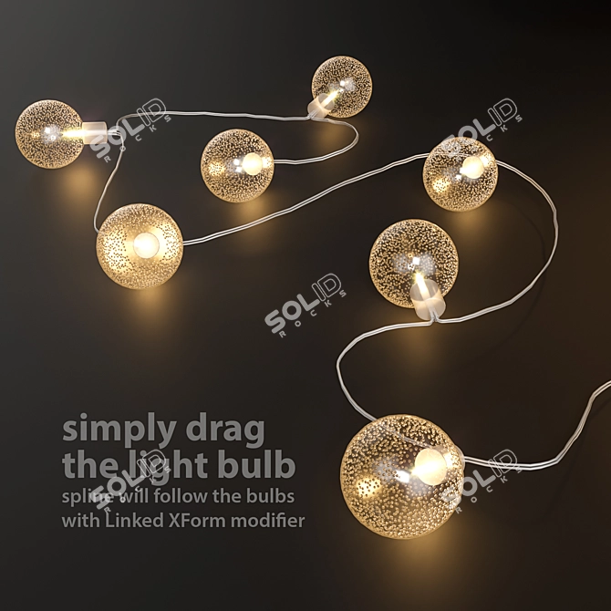 Versatile Garland Lights for All Occasions 3D model image 2