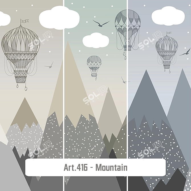 Mountain Adventure Wallpaper: N2-416 3D model image 5