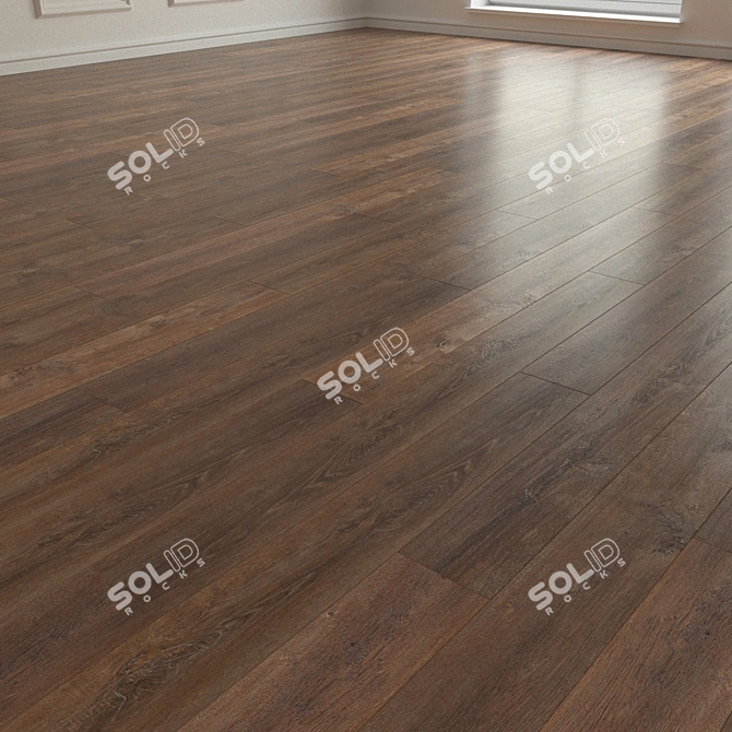 Oak Effect Brown Laminate Parquet 3D model image 2