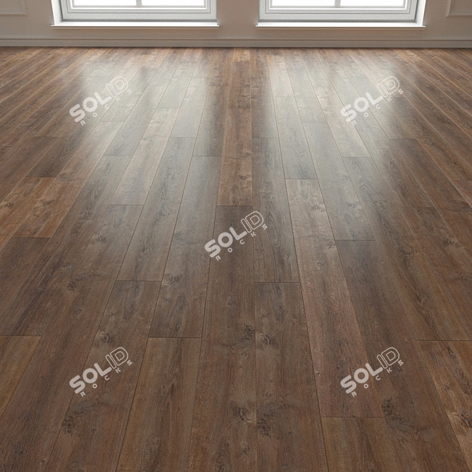 Oak Effect Brown Laminate Parquet 3D model image 3