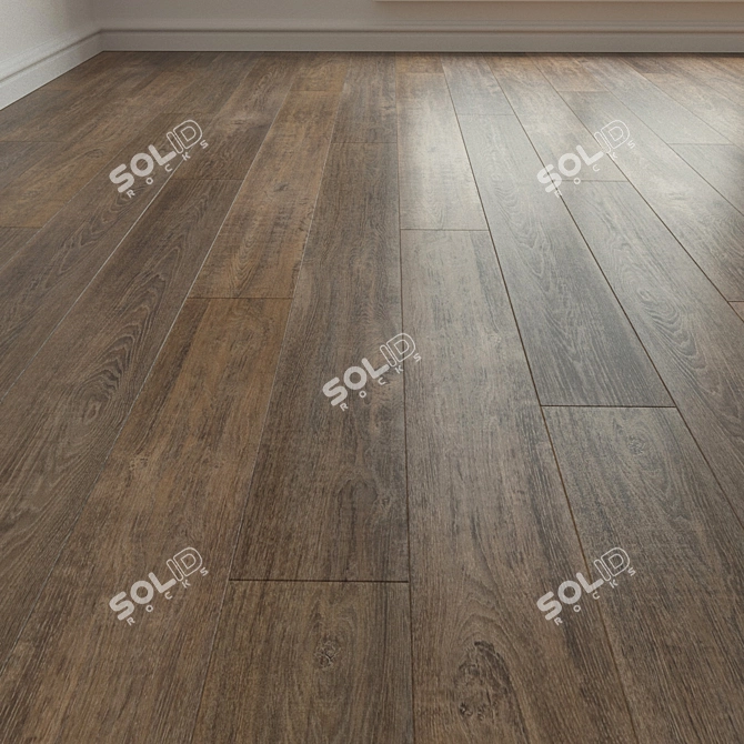 Oak Robin Brown Laminate Parquet 3D model image 1