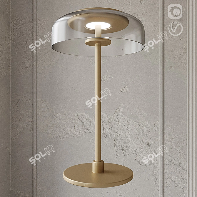 Sleek Glass LED Table Lamp 3D model image 4