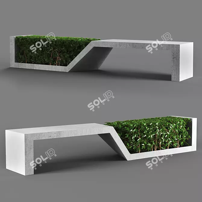 Sleek Modern Bench with 186k Poly Count 3D model image 1