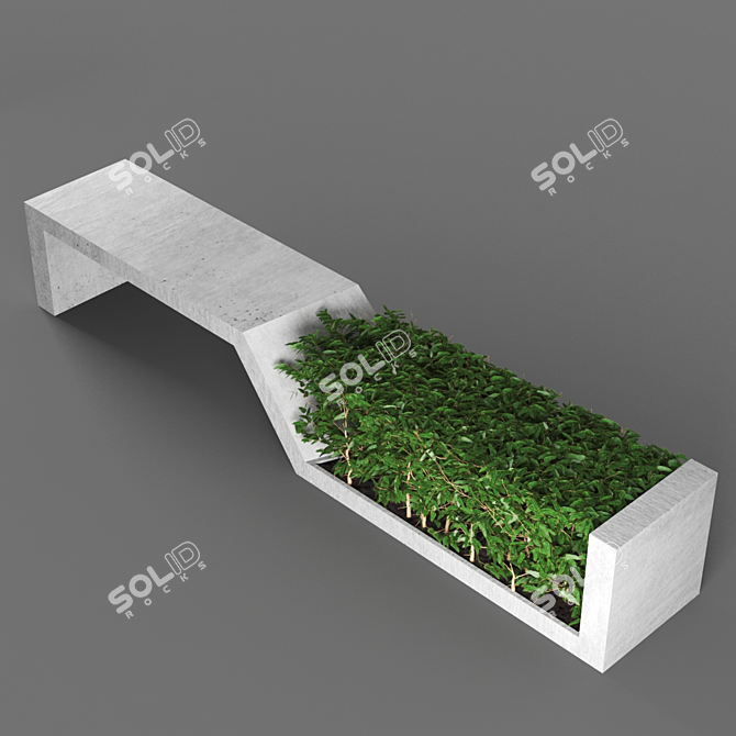Sleek Modern Bench with 186k Poly Count 3D model image 2