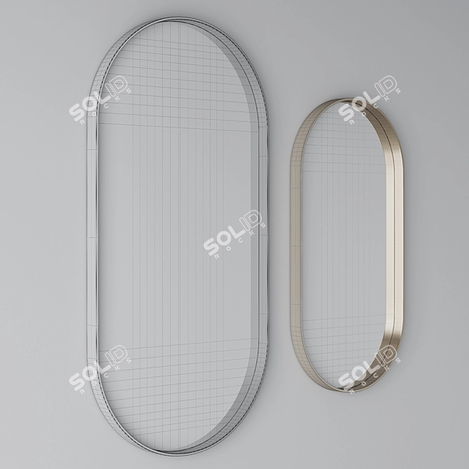 Oval Mirror Set - Multiple Colors & Sizes 3D model image 3